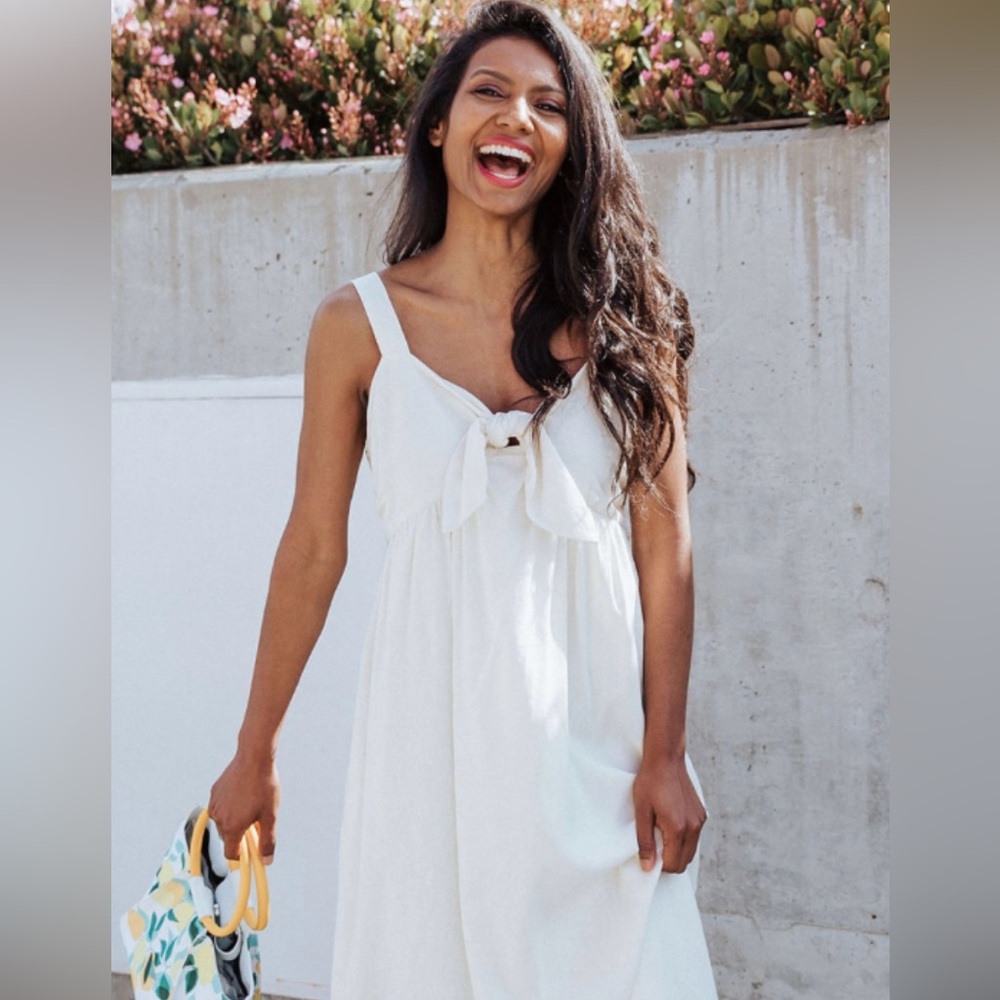 Who What Wear Linen Midi Dress